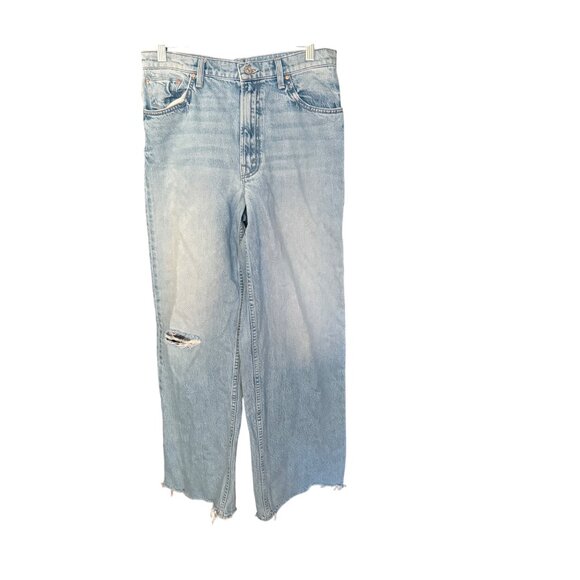 Mother Womens Tomcat Blue Denim Jeans Ripped Distressed Size 30 - Picture 1 of 5